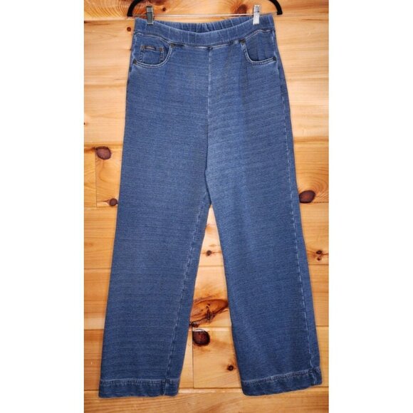Ralph Lauren Pull on Pants Women size Medium Denim Look Pockets Stretchy - Picture 1 of 12